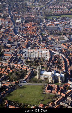 Luftaufnahme von Beverley Minster in East Yorkshire Stockfoto