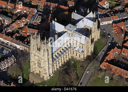 Luftaufnahme von Beverley Minster in East Yorkshire Stockfoto