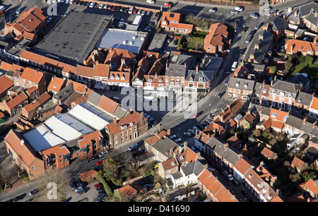 Luftaufnahme von Mittwoch Marktplatz in Beverley, East Yorkshire Stockfoto