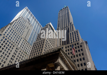Federal Hall, Trump Building, 40 Wall Street, Financial District in New York City, USA Stockfoto