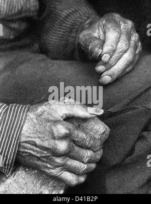 Ein Arbeiter Hände, ca. 1920 Stockfoto