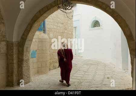 Arabische Frau in Sousse, Tunesien Stockfoto