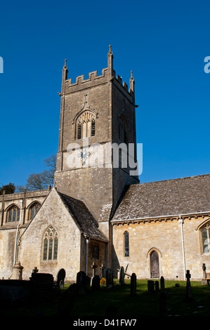 St. Michael und alle Engel Kirche, Withington, Gloucestershire, England, Vereinigtes Königreich Stockfoto