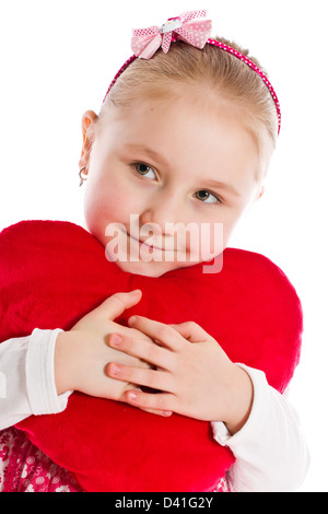 wunderschönes kleines Mädchen mit Herz Stockfoto