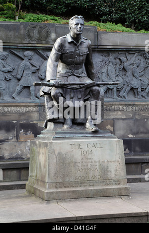 Detail des schottischen amerikanischen Ehrenmal in West Princes Street Gardens in Edinburgh City Centre, Schottland, UK Stockfoto