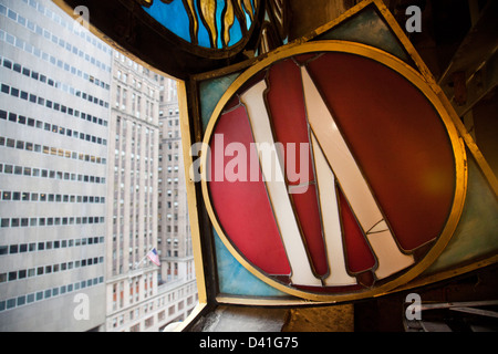 Detail des äußeren Tiffany Uhr im Grand Central Station Stockfoto