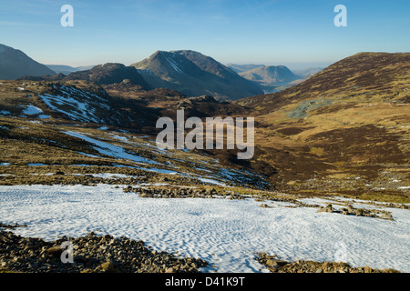 Hohe Felsen, Heu stapeln und Säule aus grauen Knotts, Cumbria, Nationalpark Lake District, England, UK Stockfoto