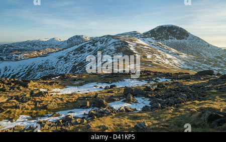 Blick vom Gipfel des Brandreth mit Blick auf großen Giebel, Cumbria, Nationalpark Lake District, England, UK Stockfoto