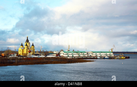 Kathedrale Alexander Newski "Strelka" Nischni Nowgorod Russland Stockfoto