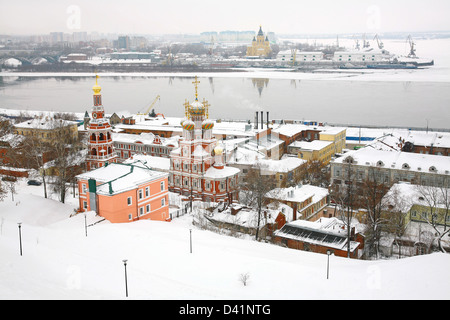 Januar Überblick "Strelka" Nischni Nowgorod Russland Stockfoto