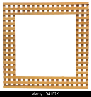 hölzerne Gitter Rahmen isoliert Stockfoto