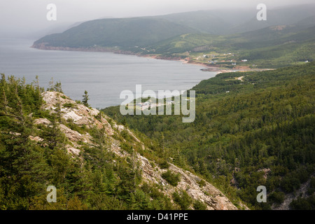 Küsten-Ansicht auf dem Cabot Trail, Cape Breton, Nova Scotia Stockfoto