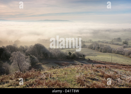 Cloud-Inversion, Severn Valley Mitte Wales Stockfoto