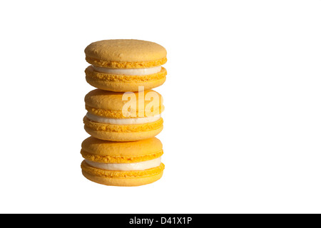 Zitrone aromatisiert Macarons Stockfoto