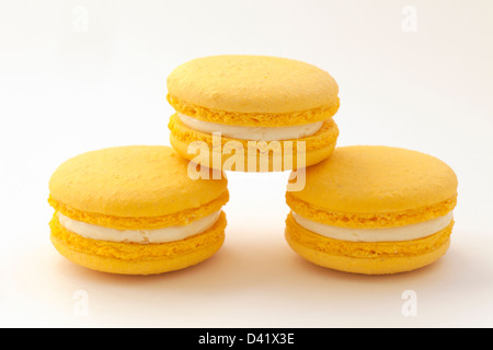 Zitrone aromatisiert Macarons Stockfoto