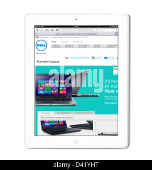 Die Website von Dell Computern in den USA betrachtet auf einem iPad 4 Stockfoto