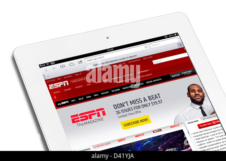Die Website für ESPN Sports betrachtet auf einem iPad 4 Stockfoto