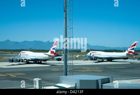 British Airways Boeing 747 Flugzeug auf dem Vorfeld Cape Town International Airport South Africa BA Flotte jet Stockfoto