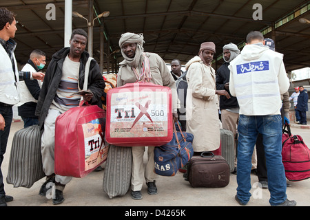 Ben Gardane, Tunesien, Flüchtlinge an der tunesischen Grenze Stockfoto