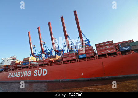 Hamburg, Deutschland, Containerschiff am Container Terminal Burchardkai Stockfoto