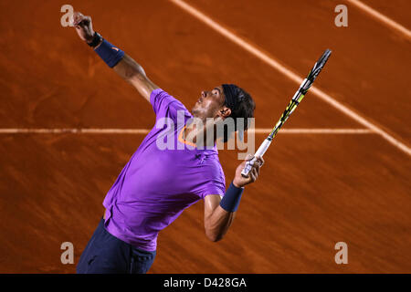 Acapulco, Mexiko - mexikanische Tennis Open 2013 - Rafael Nadal aus Spanien ist gegen Nicolás Almagro aus Spanien das Halbfinale tagsüber 5 der mexikanischen Open in Acapulco, Mexiko. Stockfoto