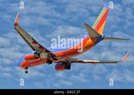 Eine Boeing 737 der Südwesten Airllines im Endanflug Stockfoto
