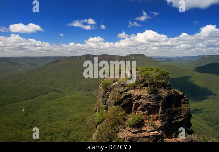 Katoomba, Australien, die Three Sisters in den Blue Mountains National Park Stockfoto