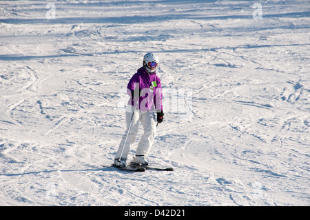 Skifahrer Mont Saint Bruno Quebec Kanada Stockfoto