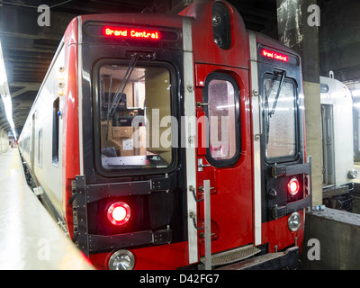 S-Bahn am Bahnsteig, Grand Central Terminal, NYC geparkt Stockfoto