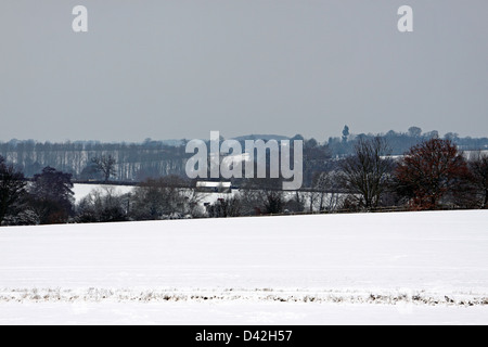 BISHOPS STORTFORD HERTFORDSHIRE SCHNEEFELD. VEREINIGTES KÖNIGREICH. Stockfoto