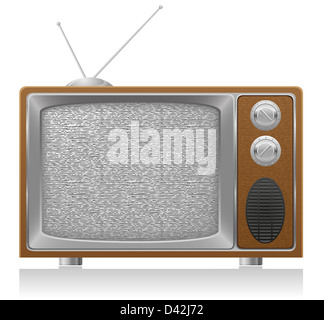 alte tv-Abbildung isoliert auf weißem Hintergrund Stockfoto
