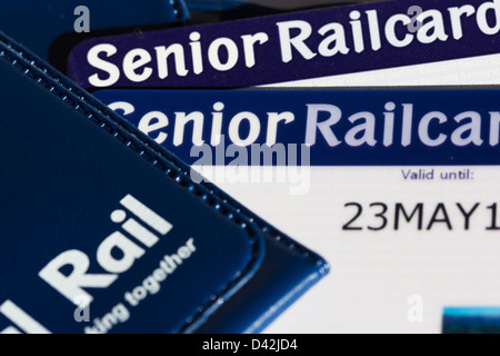 Senioren railcards für British Rail Kunden. DE Stockfoto