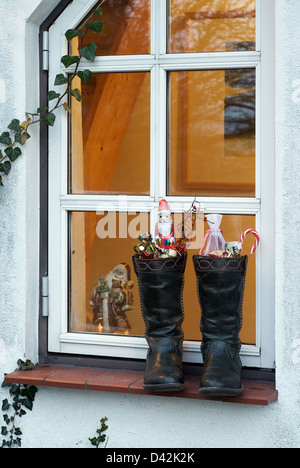 Hiddensee, Deutschland, gefüllte Stiefel für Nikolaustag Stockfoto