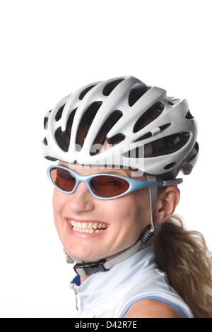 Freiburg im Breisgau, junge Mountainbiker mit Helm Stockfoto