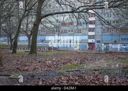 Die verurteilten Gebäude des Anwesens Heygate Stockfoto