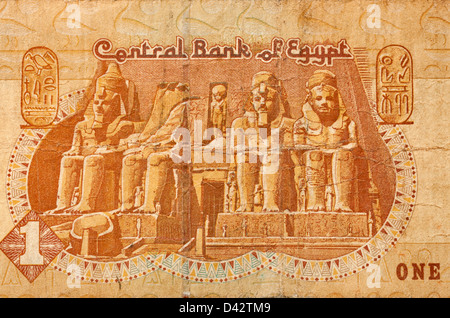 ein Ägypten Pfund verwendet Banknote fragment Stockfoto