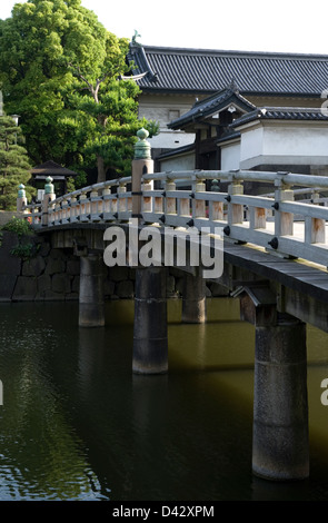 Takebashi Brücke über die äußeren Graben der alten Burg Edo, jetzt der Hofburg im Herzen von Tokio Gründen. Stockfoto