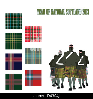 Sammlung von Tartan-Muster Stockfoto