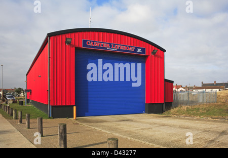 Ein Blick auf die Inshore Rescue Boat Station Caister-on-Sea, Norfolk, England, Vereinigtes Königreich. Stockfoto