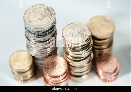 Hamburg, Deutschland, ein Haufen von Euro-Münzen Stockfoto