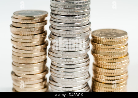 Hamburg, Deutschland, ein Haufen von Euro-Münzen Stockfoto