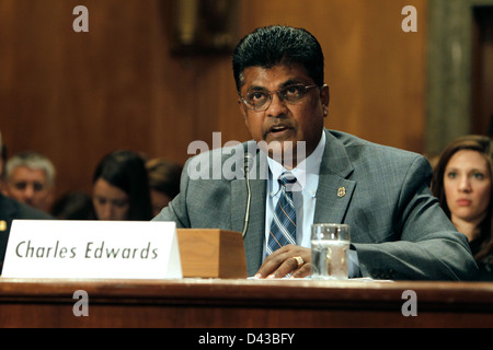 Zeugnis DHS Acting Inspector General & Deputy Inspector General Charles Edwards Stockfoto