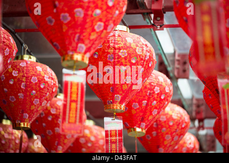 Chinesische traditionelle Laternen in Chinatown, Singapur. Stockfoto