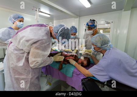 Einheit in Drouillard Krankenhaus MSF Port-au-Prince Haiti zu verbrennen Stockfoto