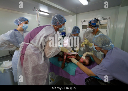 Einheit in Drouillard Krankenhaus MSF Port-au-Prince Haiti zu verbrennen Stockfoto