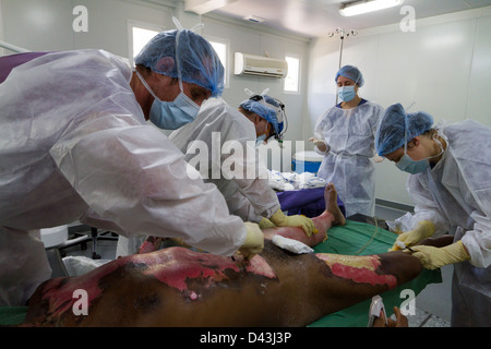 Einheit in Drouillard Krankenhaus MSF Port-au-Prince Haiti zu verbrennen Stockfoto