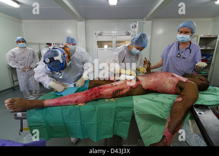 Einheit in Drouillard Krankenhaus MSF Port-au-Prince Haiti zu verbrennen Stockfoto