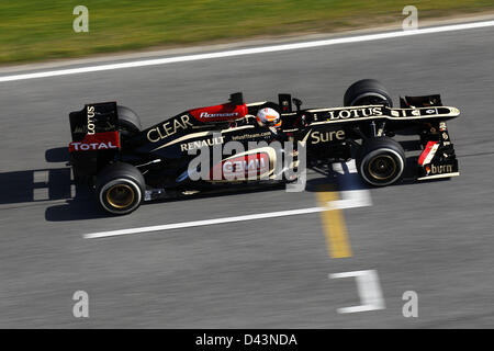 Motorsport: FIA Formel 1 Weltmeisterschaft 2013, Tests in Barcelona, Romain Grosjean (FRA, Lotus F1 Team) Stockfoto