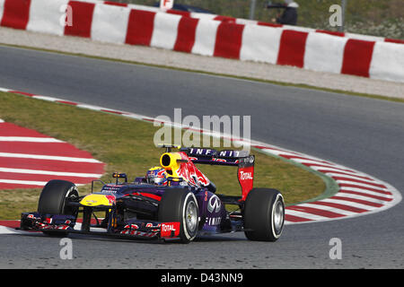 Motorsport: FIA Formel 1 Weltmeisterschaft 2013, Tests in Barcelona, Mark Webber (AUS, Red Bull Racing) Stockfoto