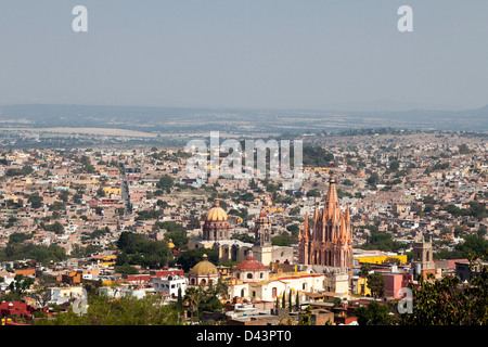 Panorama von San Miguel de Allende in Mexiko Stockfoto